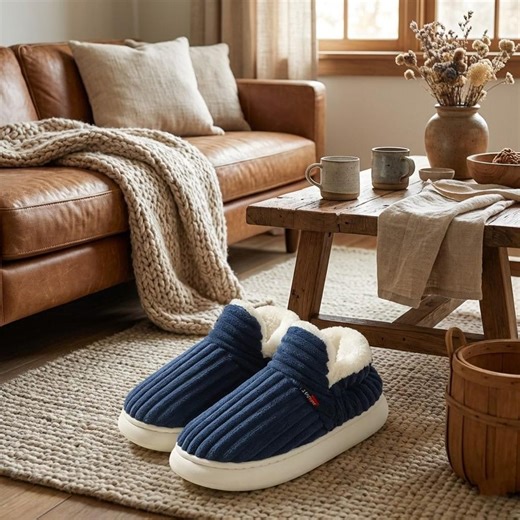 Men’s Fuzzy Short Slippers | Soft Cotton Indoor Fur Boots | Warm Winter Shoes - Etsy