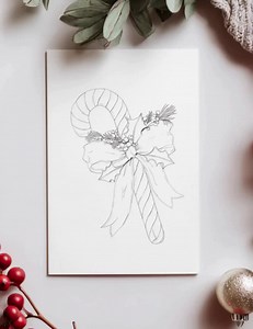 Christmas Watercolor Drawing Outline Gingerbread Man Painting DIY Art Kit Prints, Adult and Kids Coloring Pages Gift, Holiday Paint Template - Etsy