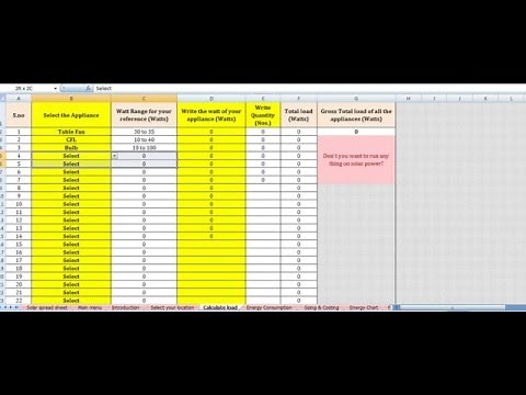 Solar Feasibility spreadsheet: A tool that determines financial feasibility of Solar Power System