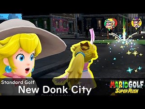 Mario Golf Super Rush Peach vs Daisy vs Wario vs Waluigi in New Donk City