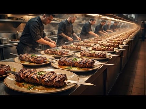Inside an Exclusive Steakhouse: Perfecting the Art of Grilled Beef Kebabs (Full Process)