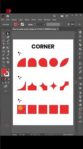 🚀 99% Designers Don't Know This Corner Tool Trick 🤯 | Adobe Illustrator #Shorts #tutorial #designer