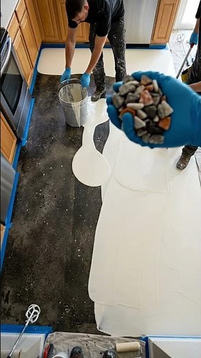 How to Pour a Custom Terrazzo Epoxy Floor! 🛠️ satisfying DIY #asmr #architecture #auto