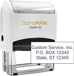 Customized Office Self Inking Stamp - 3-Lines - XX-Large - Choose from 15 Ink Colors