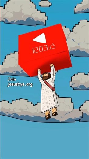 🧱 Jesus Defeats Minecraft Witch with a Giant Like Cube👍 #jesus #jesusbys #jbys