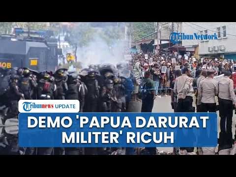 Student demonstration titled 'Papua under martial law' in Waena turns violent, police fire tear gas