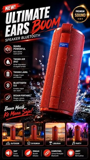 🔥 Ultimate Ears BOOM Bluetooth Speaker! Powerful Bass, IPX7 Waterproof & 15-Hour Battery! 🎵