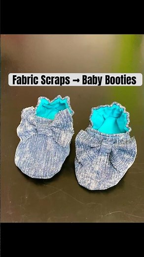 Upcycle Denim Transformation! Turn Denim Scrap Fabric Into Adorable Denim Baby Booties ✨