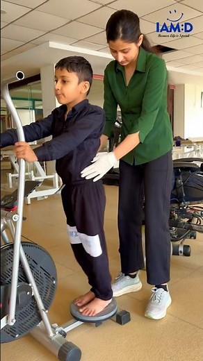Patients with Muscular Dystrophy engaged in cycling and pulley exercises at IMDRC.