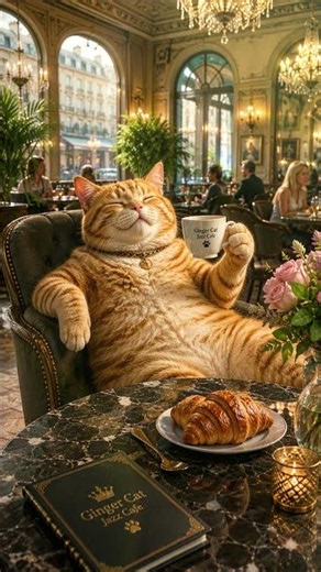 Luxury Cafe Morning Ginger Cat Jazz Cafe Elegant Italian LoFi Jazz