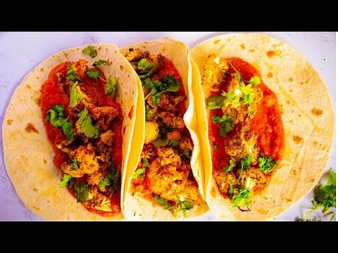 ROASTED CAULIFLOWER TACOS WITH CHIPOTLE ROMESCO | TACO RECIPE VEGETARIAN AT HOME | EASY TACO RECIPE
