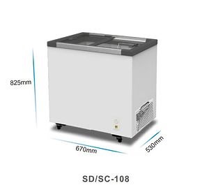 [Hot Item] Commercial Horizontal Freezer Mini Freezer Sliding Glass Flat Door Ice Cream Display Chest Freezer