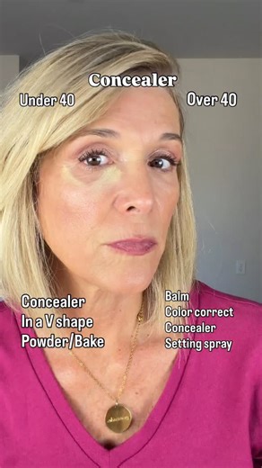 Lori Marschhauser on Instagram: "Save this for reference! Share and repost. Follow me for more mature shenanigans. Make sure you watch the placement on the over 40 side. It makes such a difference! Blend by tapping lightly. It is OK to use a powder. Just a very, very fine milled, blurring powder is good Less is more My makeup is by Seint beauty, it is cream based. If you would like a free Color Match for the makeup I use, comment MAKEUP. I will send you over the Color Match link. It has been my 