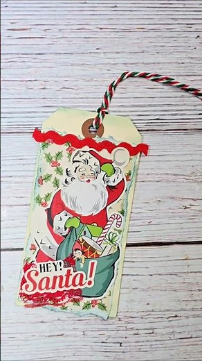 Decorating a Christmas Tag 🎄✨ #ChristmasInJuly #JunkJournal