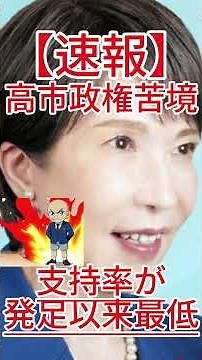 高市政権苦境 支持率が発足以来最低