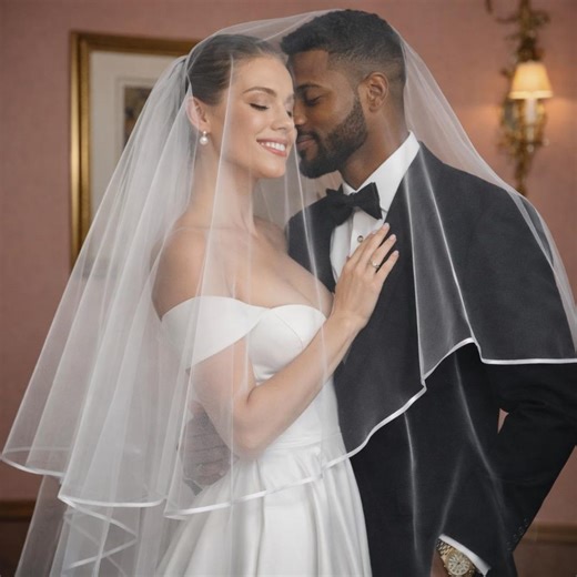 Double Layer Bridal Veil With Satin Edge, Two Tier Satin Trim Wedding Veil, Cascading Veil, Wedding Veil With Blusher - Etsy