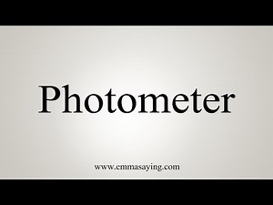 How To Say Photometer