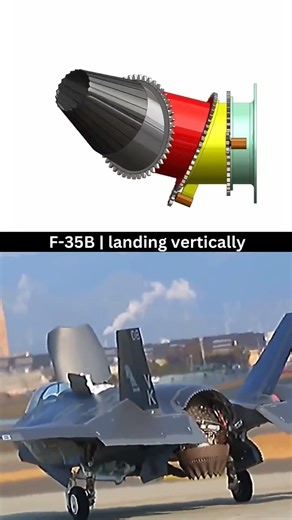 How F-35B Engine Swivels for Vertical Landing! ✈️#shorts