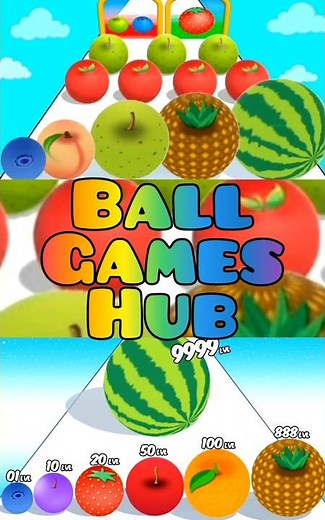 Ball Run Merge Fruit 🍎🍉 | Crazy Merging Fruits Challenge | Satisfying Gameplay #ballgameshub