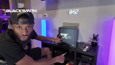 BlackSmith Biometric Safe Box 1.5 Cub Home Security Safe Fingerprint Recognition Money Safe with Keys Keypad Lock Box Secure Jewelry Valuables with Dual Alarm System Fireproof Bag, Black