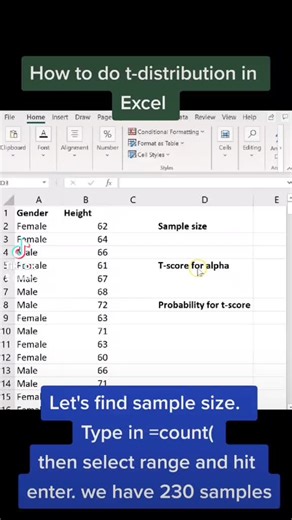 #tdistribution #stats #excel #exceltips #dataanalytics #descriptivestats