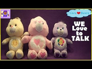 Set of 3 Care Bears Talking Funshine, Harmony, and Love-A-Lot Bear