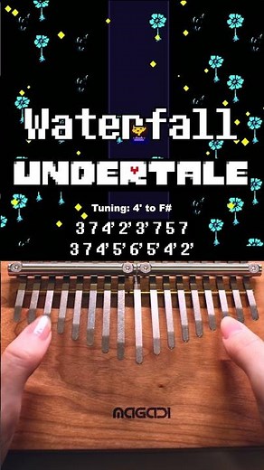 Undertale - Waterfall | Kalimba Tutorial easy tabs MAGADI M17 kalimba