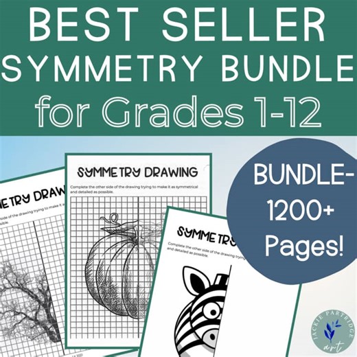 Math and Art Reflection Symmetry Drawing Bundle for All Grades