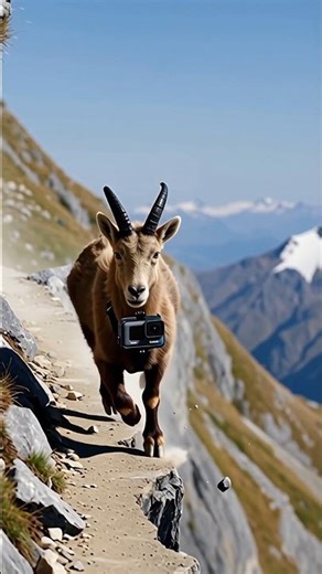 Mountain Goat Ignores Gravity Jumping on Cliffs (Unbelievable Speed)
