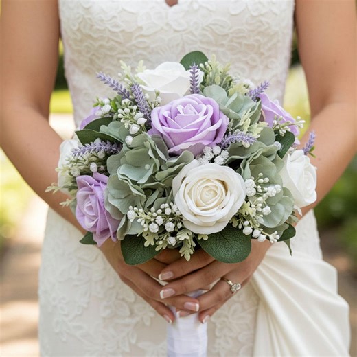 Reserved - Custom Order - Wedding Bouquet Sage Lavender White - Centerpiece Flowers - Etsy