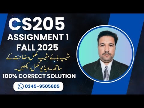 CS205 Assignment 1 Fall 2025 | CS205 Assignment 1 correct solution