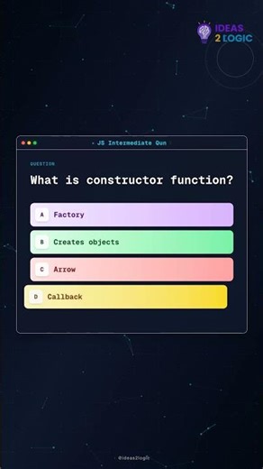 JS Interview Question: What is constructor function? #javascript