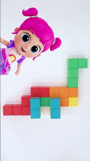 Build a Tetris Color Tower! 🔴🟡🔵🟢 #colors #game