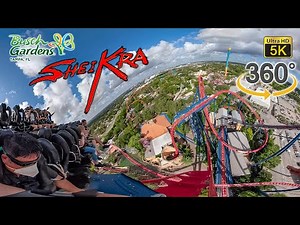 2020 VR 360 Sheikra Roller Coaster On Ride Front and Back Row 5K Ultra HD POV Busch Gardens Tampa