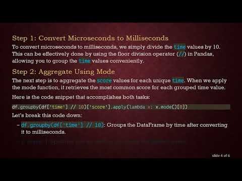 How to Convert Micro to Milliseconds and Aggregate Mode in Pandas