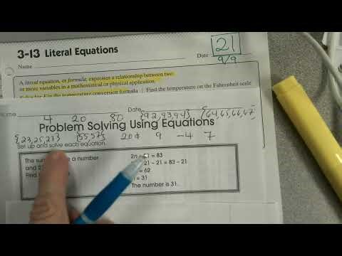 Assmt 22 Word Problems using Algebraic Equations