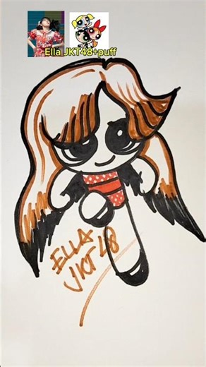 How to draw ELLA JKT48 AND POWERPUFF GIRLS??? #drawing #jkt48 #powerpuffgirls #art #shorts