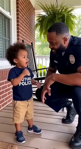 🚨 When you're a future police officer but your biggest case isn't crime—it's cuteness overload! 😆👮‍♂️💼 Get ready for the most adorable