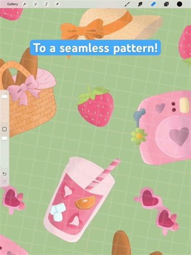 🐚🎀Coquette Summer Seamless Pattern🎀🐚 #surfacedesigner #seamlesspattern #digitalart