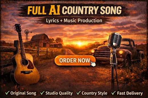 Créer une chanson country complète avec paroles et musique générées par ia