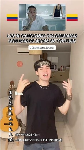 Las 10 canciones colombianas con más de 2000 millones de vistas en YouTube #canciones #colombia
