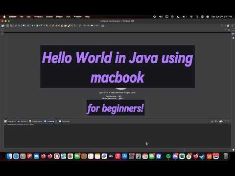 Hello World in Java with Eclipse on a MacBook!