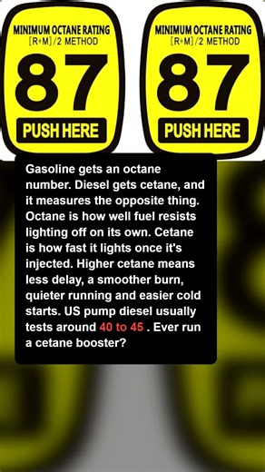 Diesel Has the Opposite of an Octane Rating