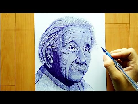 Pen Drawing of Albert Einstein