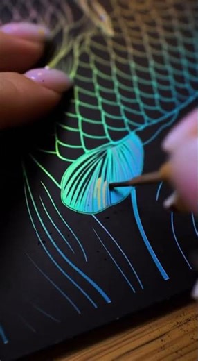 Drawing With Only Scratching Sounds — No Talking 💫🎨🌈😍 ( EP09 ) #ASMR #shorts #viral #scratch-art #ai