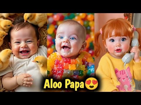 Funny Baby Moments Baby Saying Hello Papa 👶❤️ Cutest Talking Baby Moments | Funny Family Reaction