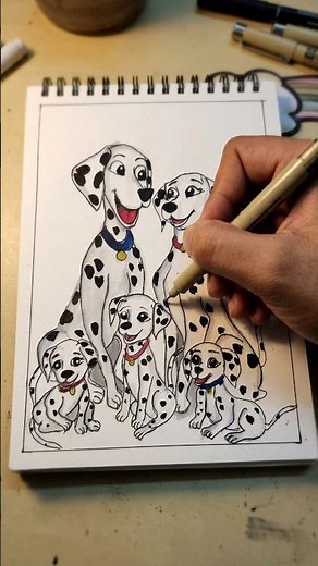 Dalmation 101🐕#disney#puppy#dog #trendingdalmation#drawing#cute #shorts#doglove#puppylove#artshorts