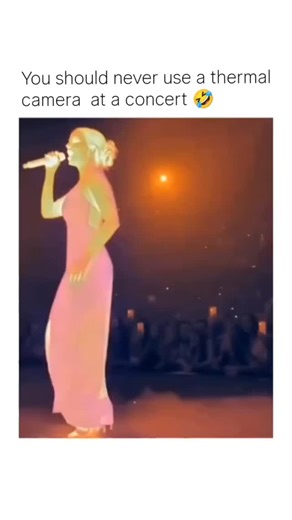 thenostalgicaddict on Instagram: "Thermal imaging technology is usually used for detecting heat, identifying leaks, or supporting military and industrial operations. But what happens when a thermal camera is brought to a live concert? This viral video shows a stunning and unusual perspective of a singer performing on stage, captured entirely through a thermal lens. The camera reveals real-time body temperature changes, lighting effects, and heat patterns that are invisible to the naked eye. View