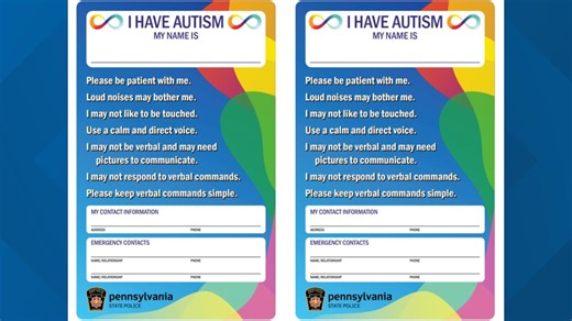 New autism informational cards from Pennsylvania State Police intend to help improve encounters