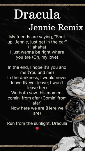Dracula (Remix)| Tame Impala|| Jennie Lyrics|| Jennie Remix #trending #song lyrics